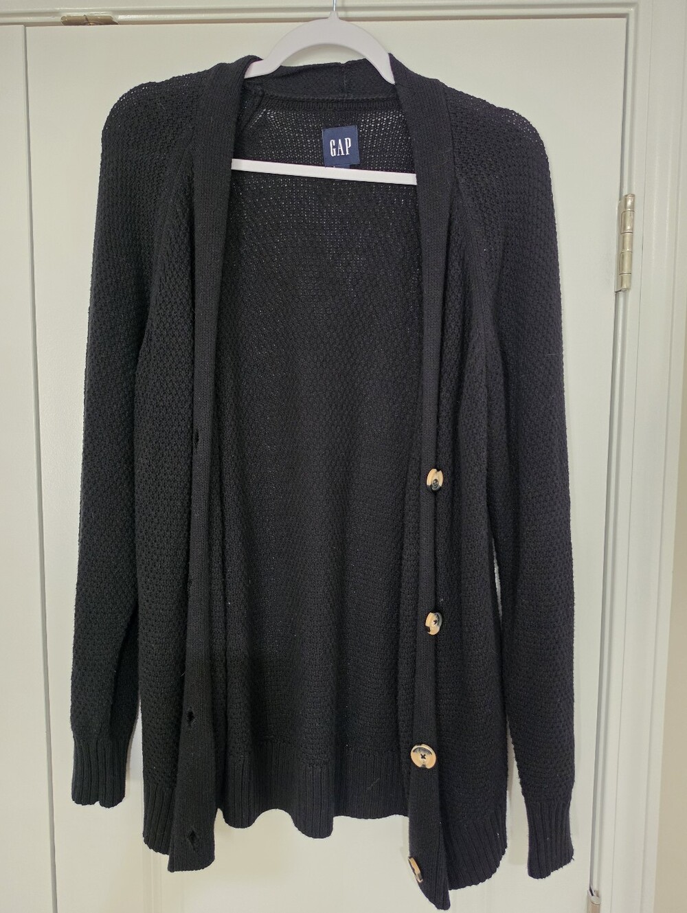 GAP Women's Black Knit Button-Front Cardigan